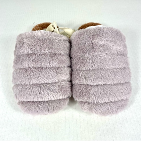NWT Madewell Colorblock Quilted Scuff Slippers in Recycled Faux Fur - Picture 4 of 7